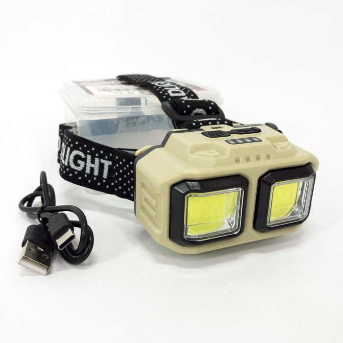 Ліхтар налобний акумуляторний Bailong HX-816 2COB(white+red) вологозахист, Ліхтар на голову для бігу