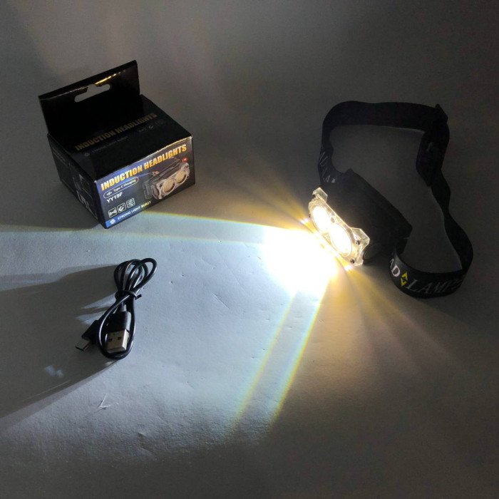 Ліхтар налобний YY-19F-2XPE(white)+2COB(yellow), Ліхтар налобний для автомеханіка, Ліхтарик налобник