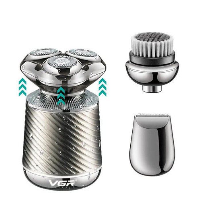 Електробритва VGR V-391, професійна електробритва, електробритва з насадками для бороди