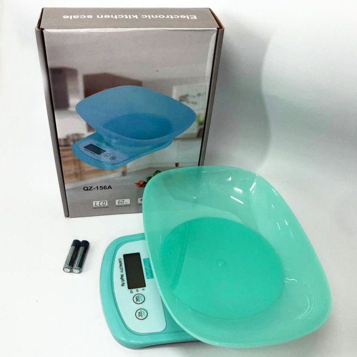 Ваги кухонні QZ-156A, 5кг (0.5г), чаша, ваги харчові, кулінарні, компактні ваги, кухонні ваги міні