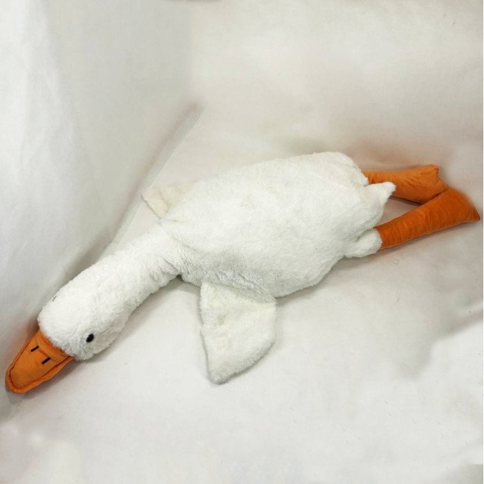 Гігантська м'яка плюшева іграшка Гусь-обіймусь 110 см білий подушка Гусь-обіймашка