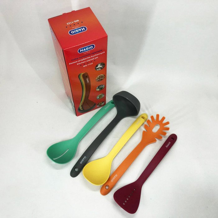 Набір кухонних речей Magio MG-1123 5 предметів, Силіконовий кухонний набір кухарів