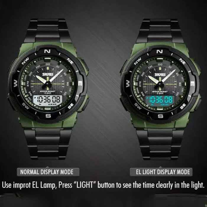 Годинник наручний чоловічий SKMEI 1370AG, армійський годинник протиударний, годинник армійський скмей