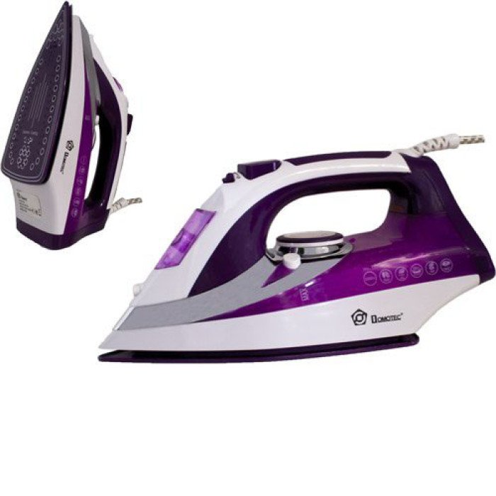 Праска Domotec MS 2201 2800W керамічна підошва, Професійна парова праска. Колір: фіолетовий