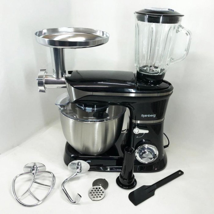 Багатофункціональний кухонний комбайн Rainberg RB-8080 Тістоміс, М'ясорубка, Блендер, Потужний блендер