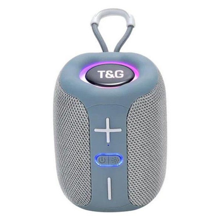Портативна Bluetooth колонка TG658 8W з RGB підсвічуванням, Музичні колонки для вулиці. Колір: сірий