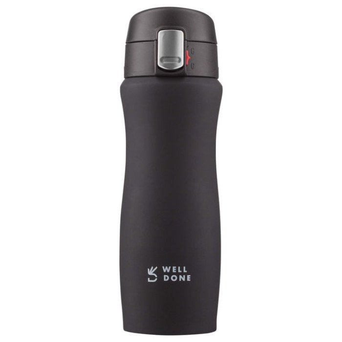 Термокухоль вакуумний Well Done WD-7164B 420 мл чорний, Термос для кави, Термос похідний
