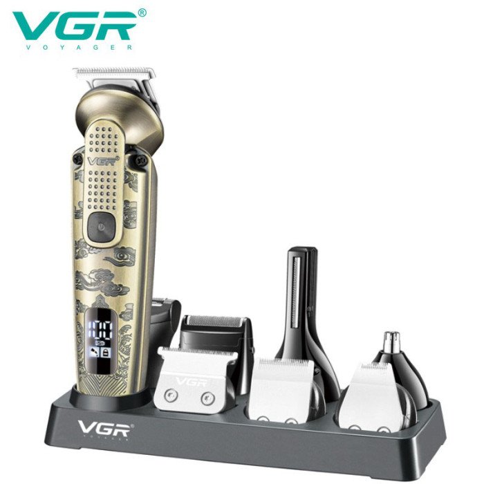 Набір для стрижки VGR 8 в 1 V-103, 19 насадок, Машинка для стрижки для дому, Машинка для стрижки чоловіча