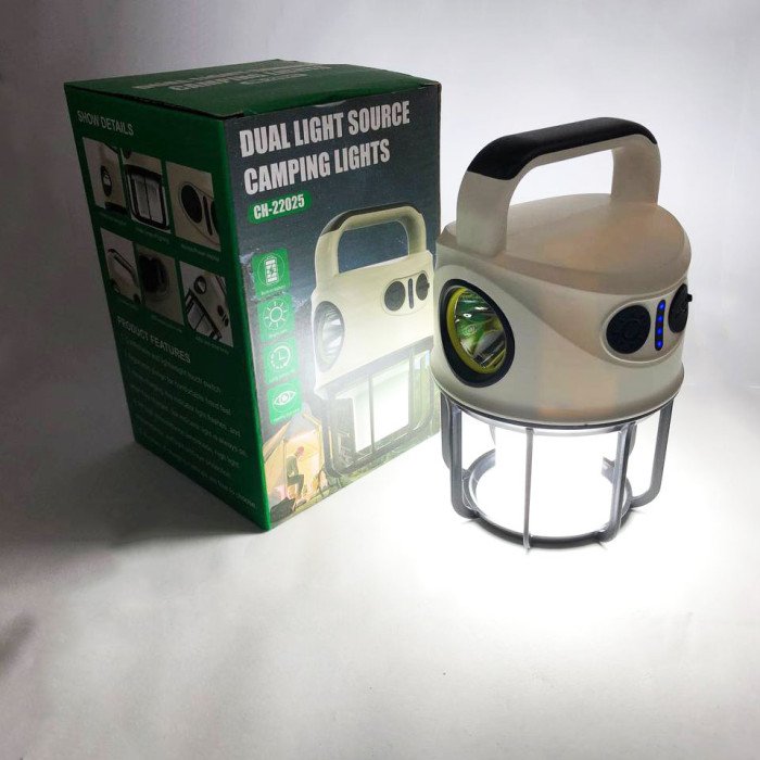 Ліхтар кемпінговий переносний CH-22025 з функцією павербанку, акумуляторна кемпінгова лампа світильник