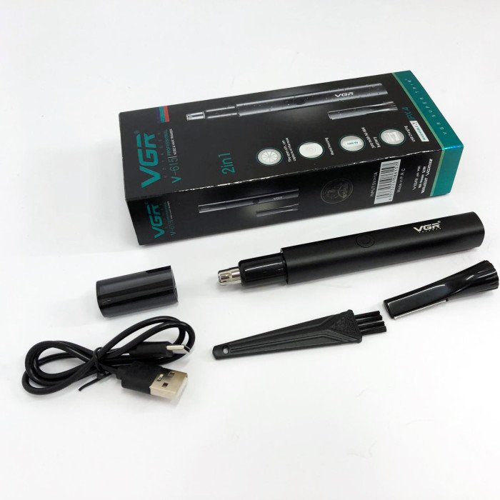 Тример для носа та вух VGR V-615, Тример для вусів, Електробритва з насадками для бороди