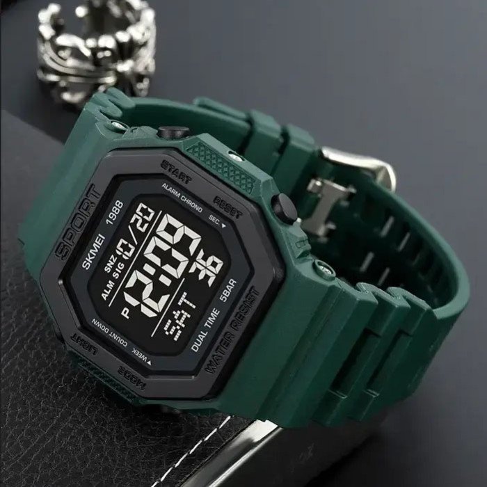 Годинник наручний чоловічий SKMEI 1988DKGN, годинник наручний електронний тактичний, годинник армійський оригінал