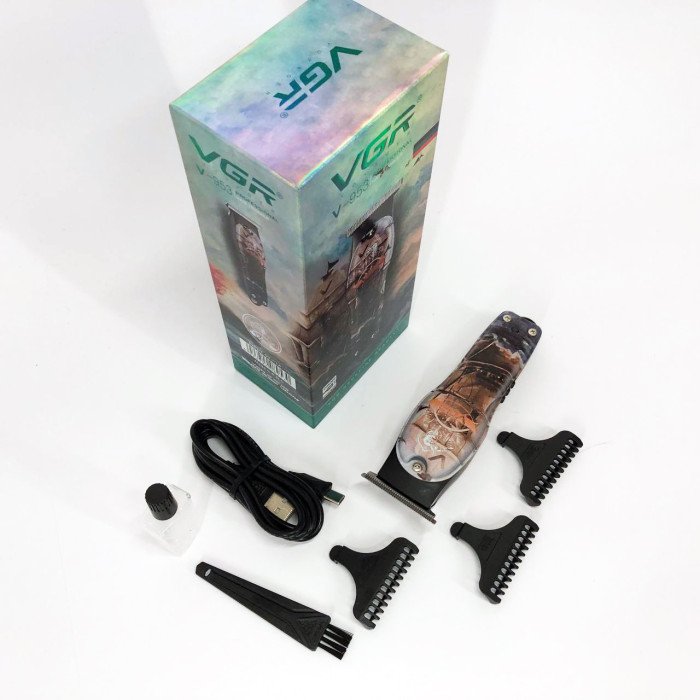 Професійний триммер для стрижки волосся та бороди VGR V-953 з насадками, окантувальна машинка