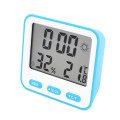 Термометр з гігрометром 854, Гігрометр вимірювання температури, Годинник з дисплеєм температури. Колір: блакитний