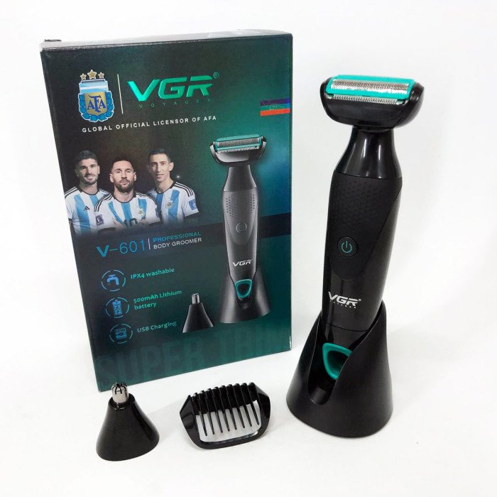 Акумуляторна електробритва для стрижки VGR V-601 від USB бритва електрична з професійною насадками