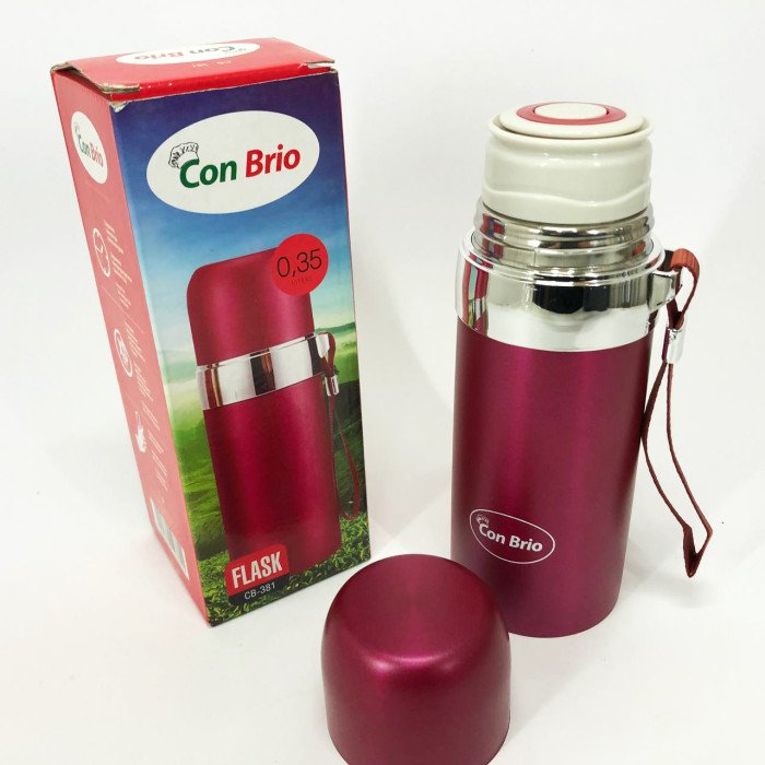 Термос Con Brio CB-381 Gold 0,35л, Термос для питної води, Якісний термос для дому. Колір: рожевий