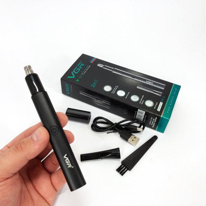 Тример для носа та вух VGR V-615, Тример для вусів, Електробритва з насадками для бороди