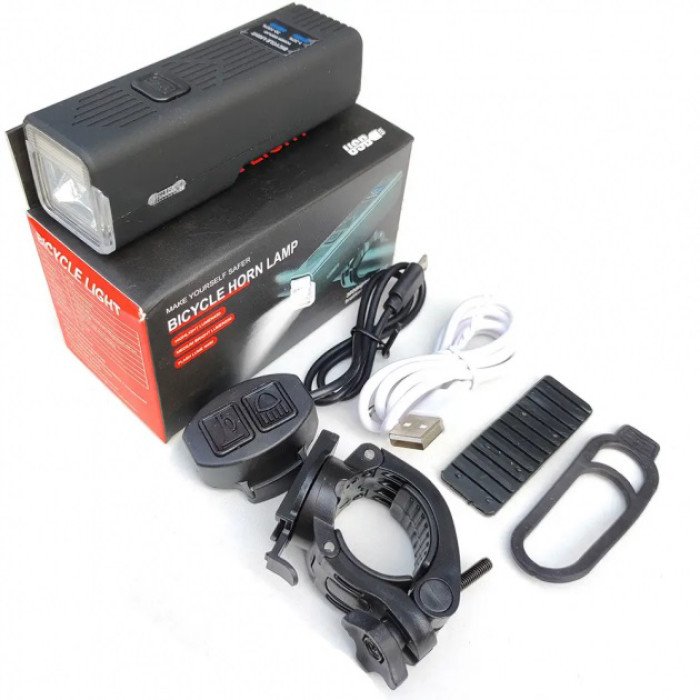 Велофара з сигналом Waterproof MT-007-T6 450Lum 18650 з виносною кнопкою Довговічний велосипедний ліхтар