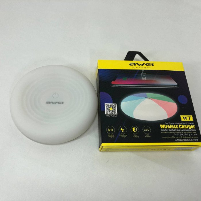Бездротова зарядка з підсвічуванням 7 кольорів 10W 7 COLOR Awei W7 + WIRELESS CHARGE