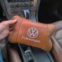 Набір подушок 2шт для автомобіля Volkswagen, з натуральної коричневої шкіри. Подушки на підголовник