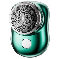 Електробритва Mini Shaver дорожня бездротова роторна для вологого і сухого гоління зелений