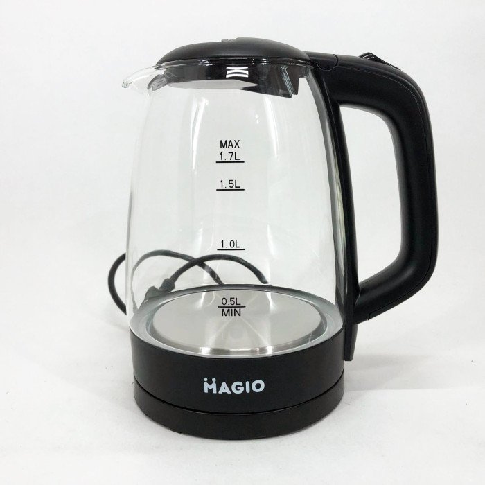 Електрочайник Magio MG-505, прозорий чайник з підсвічуванням, стильний електричний чайник