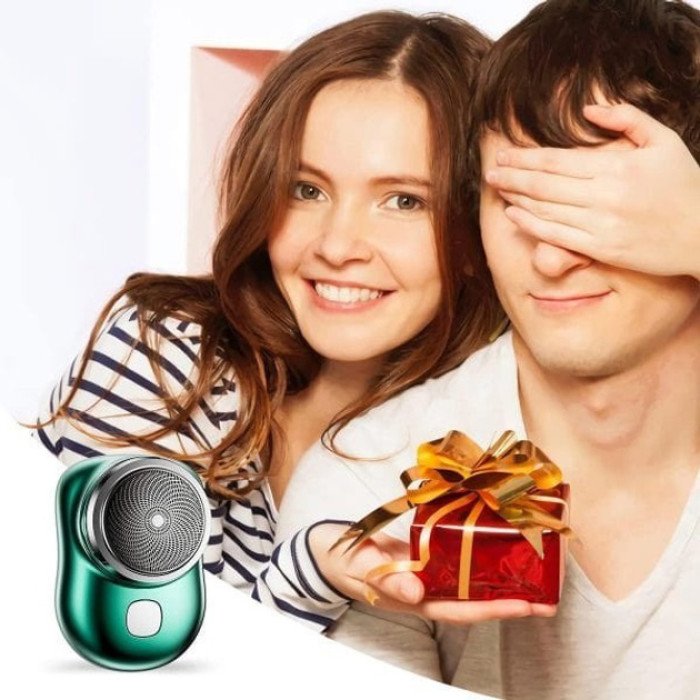 Електробритва Mini Shaver дорожня бездротова роторна для вологого і сухого гоління зелений