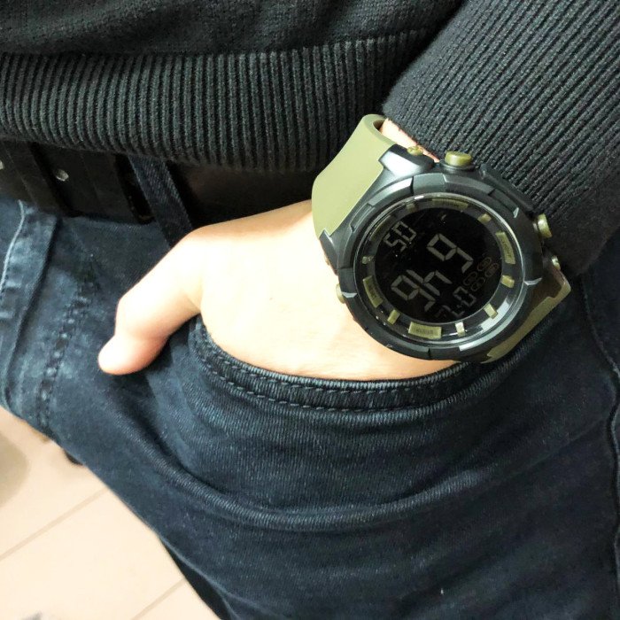 Годинник наручний чоловічий SKMEI 1845AG ARMY GREEN, армійський водостійкий тактичний годинник. Колір: зелений