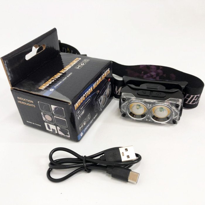 Ліхтар налобний YY-19F-2XPE(white)+2COB(yellow), Ліхтар налобний для автомеханіка, Ліхтарик налобник