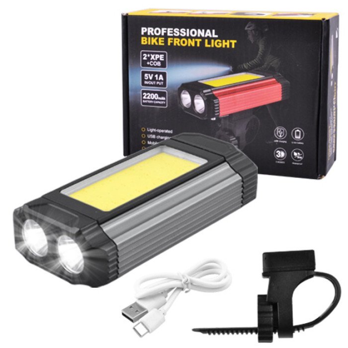 Велосипедний ліхтар 501-2XPE+COB, Фара led для велосипеда, Фара велосипедна передня, Лед фара