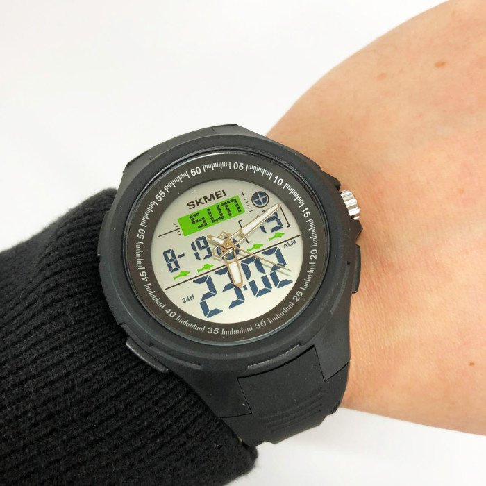 Годинник наручний чоловічий SKMEI 1844BK BLACK, годинник наручний електронний тактичний. Колір: чорний