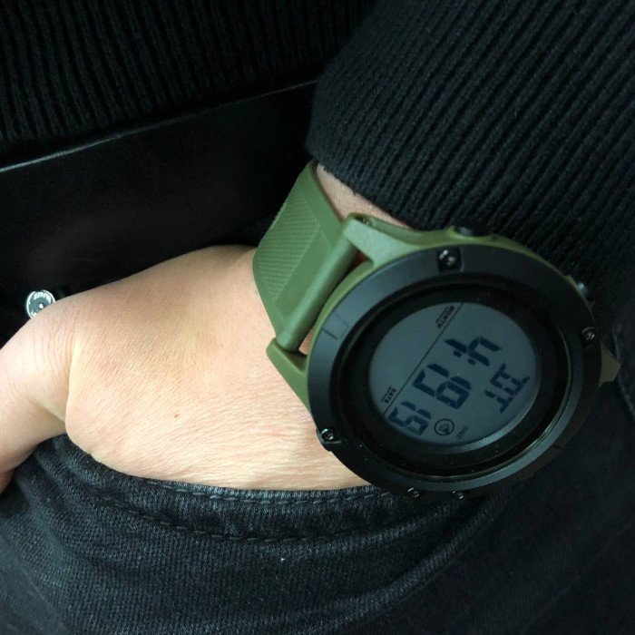Годинник наручний чоловічий SKMEI 1508AGWT ARMY GREEN-WHITE, Водонепроникний чоловічий годинник. Колір: зелений