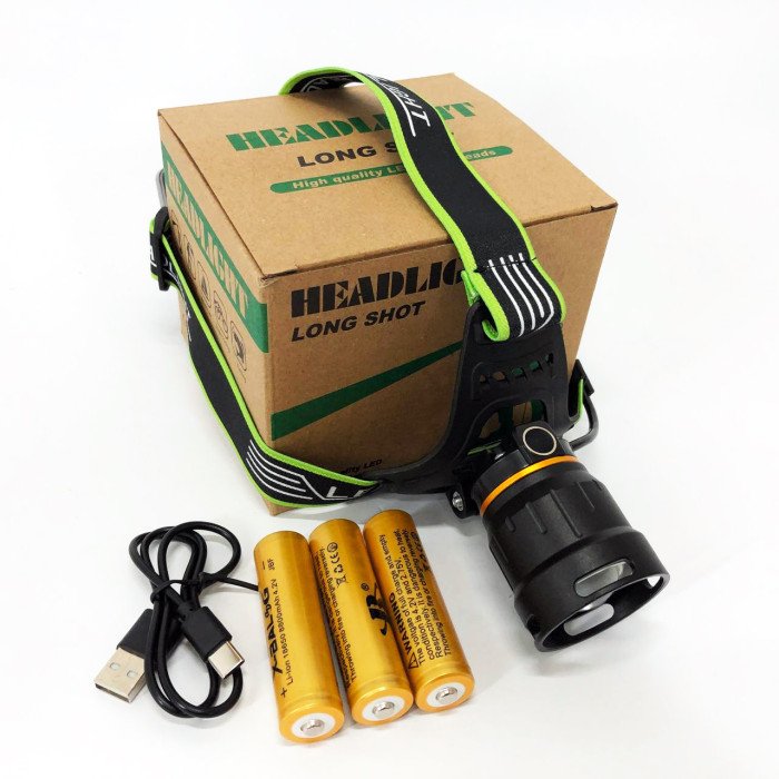 Ліхтарик налобний Bailong BL-A13-3-P360, Ліхтарик налобний потужний, Налобний прожектор