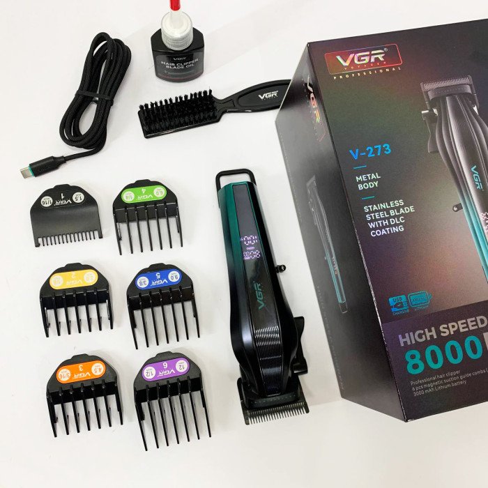 Акумуляторна машинка для стрижки VGR V-273 GREEN