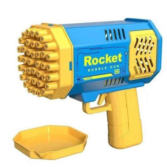 Дитячий пістолет мильні бульки Rocket Bubble Gun 15,8 см автоматичний. Колір: жовтий
