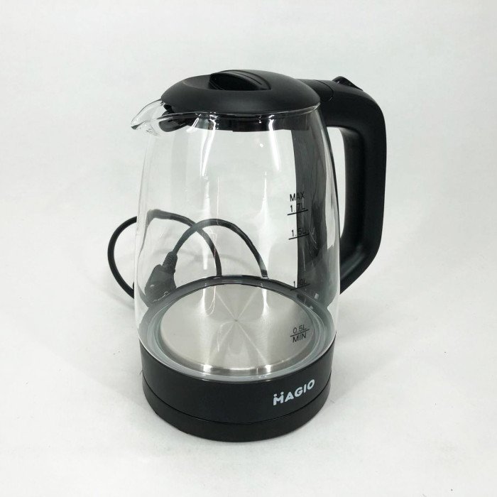 Електрочайник Magio MG-505, прозорий чайник з підсвічуванням, стильний електричний чайник