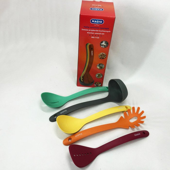 Набір кухонних речей Magio MG-1123 5 предметів, Силіконовий кухонний набір кухарів