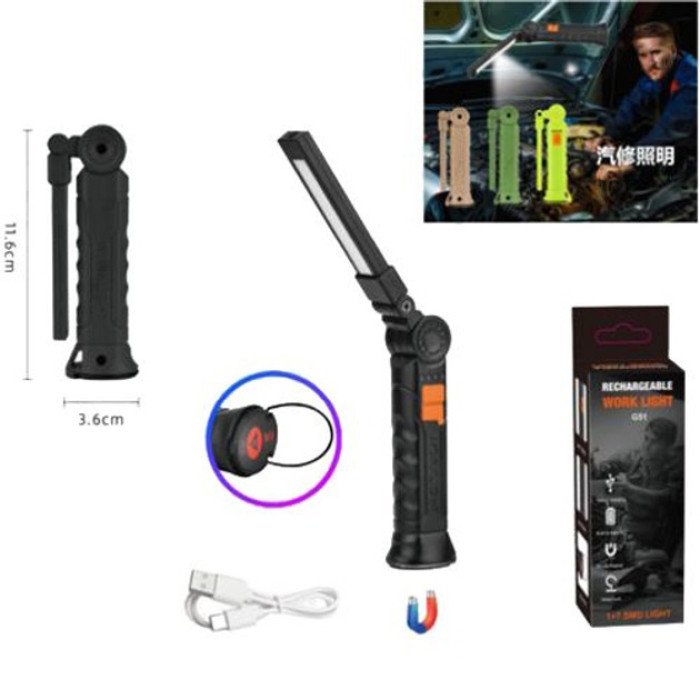 Ліхтар поворотний Worklight G51-LED-COB з магнітом та гаком, Кемпінговий складаний ліхтар