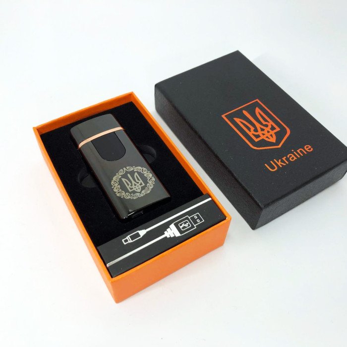 Електрична та газова запальничка Україна із USB-зарядкою HL-435, запальничка незвичайна. Колір: чорний