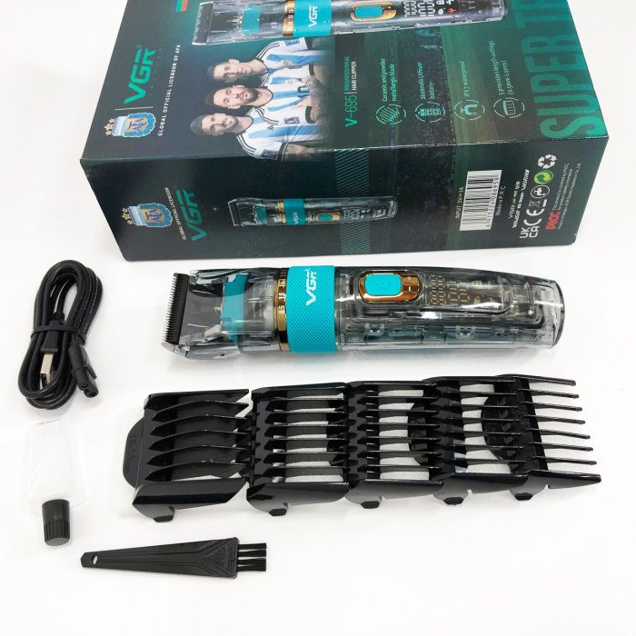 Машинка для стрижки волосся і бороди VGR V-695 з LED дисплеєм IPX7 вологозахист