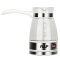 Електрична турка для кави RAF R.125 Кавоварка зі скляною чашею 500мл 600 Вт. Колір: білий