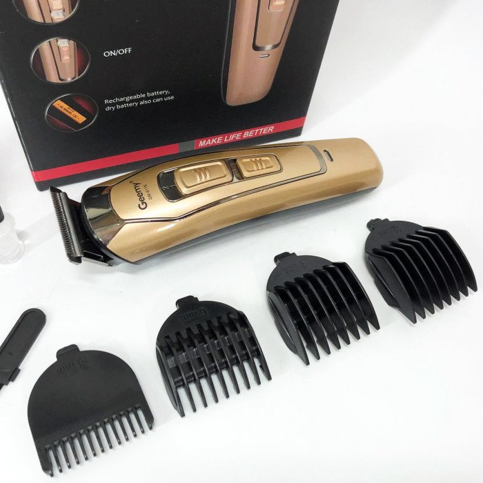 Машинка для стрижки GEMEI GM-6115, машинка для стрижки волосся домашня. Колір: бежевий