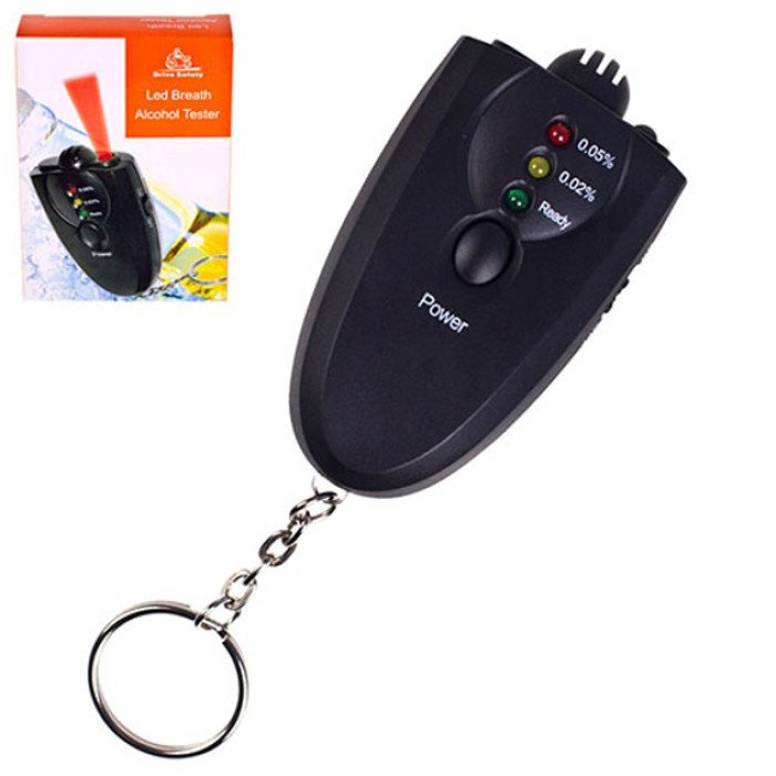 Електронний портативний алкотестер з підсвічуванням 2 x ААА, Компактний портативний алкотестер