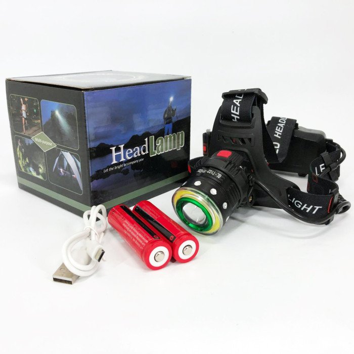 Ліхтар налобний Police T105-T6+COB акумуляторний, водонепроникний ліхтарик, головний ліхтарик