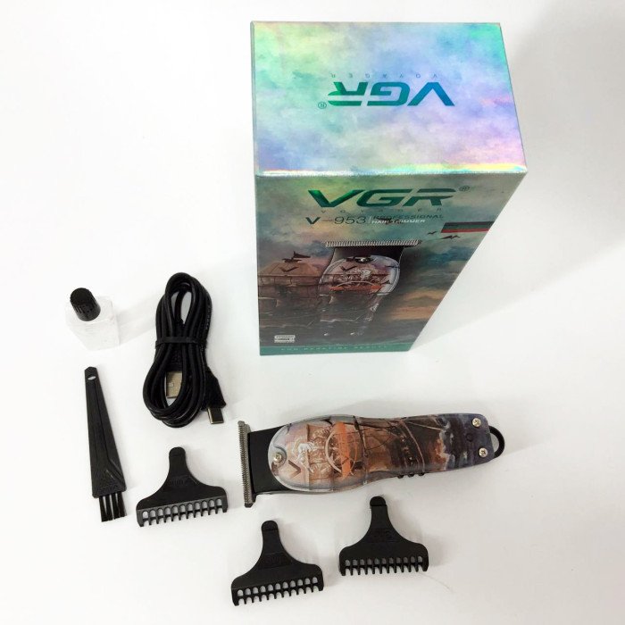 Професійний триммер для стрижки волосся та бороди VGR V-953 з насадками, окантувальна машинка