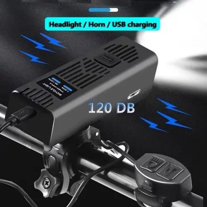 Велофара з сигналом Waterproof MT-007-T6 450Lum 18650 з виносною кнопкою Довговічний велосипедний ліхтар