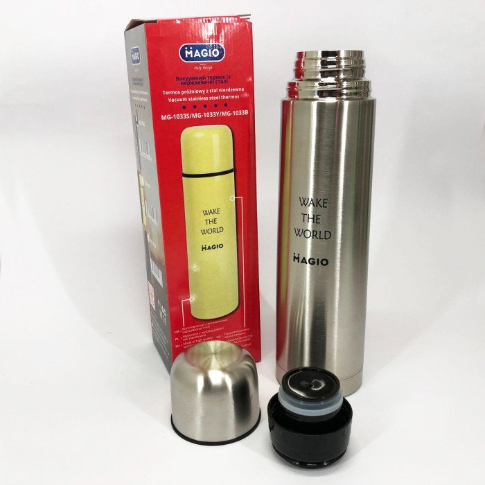 Термос з нержавіючої сталі 1 л MAGIO MG-1033S, Термокухоль для дітей, Термос для питної вод