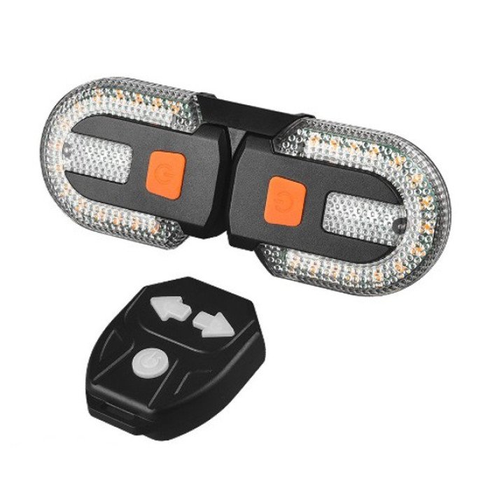 Задній габаритний вело ліхтар з поворотами FY-1825 STOP yellow з дистанційним пультом.