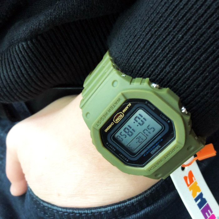 Годинник наручний чоловічий SKMEI 1628AGWT, армійський годинник протиударний, наручний годинник для військових