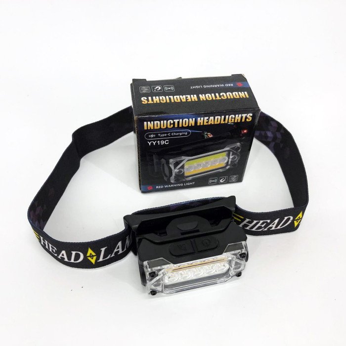 Ліхтар налобний YY-19C-5SMD+COB white+yellow+red Motion Sensor, Потужний світлодіодний ліхтарик на голову