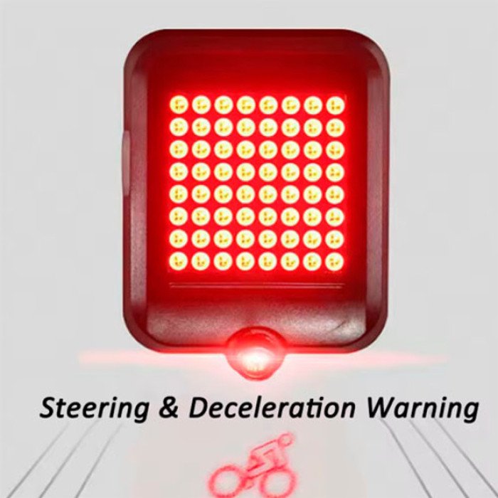 Задній велоліхтар з поворотником та лазерною розміткою AQY-0100, Велосипедний ліхтар із захистом від вологи.